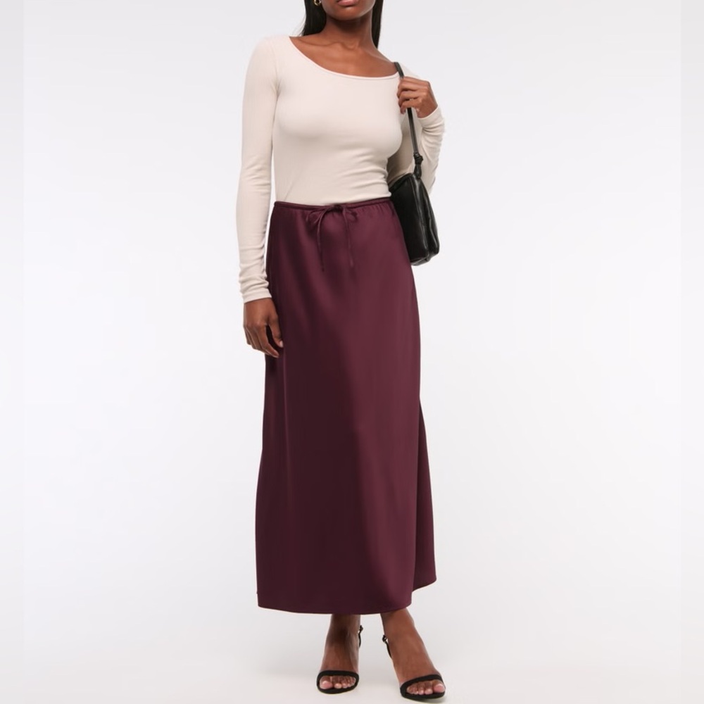 Abercrombie Burgundy Maxi Skirt
